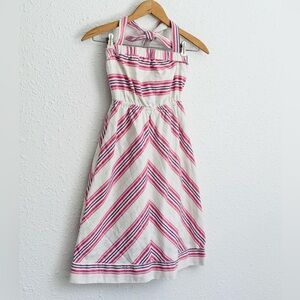 Carve Designs chevron stripe white pink sundress 4